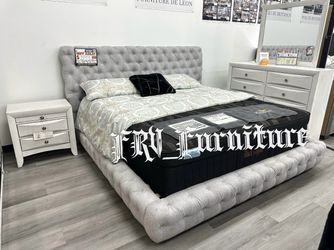 New King Bed Frame With Mattress