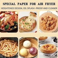 200 Pc, Square Disposable Air Fryer Liners (6.3in/8in), Paper Air Fryer Liner Pots, Paper Basket Bowls, Baking Trays, Oven Accessories, Baking Tools, 