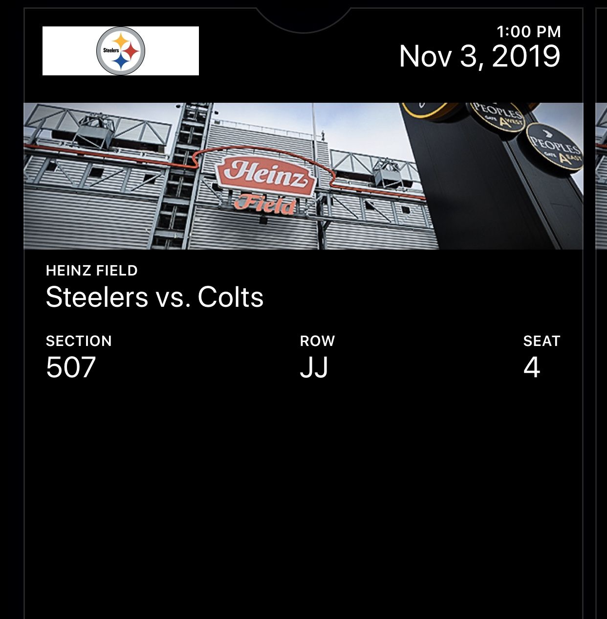 Steelers tickets 11/3 (TWO TICKETS)