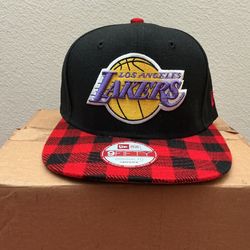 LA Lakers Black and Red Plaid Premium Original Fit SnapBack [ $22.00 ]