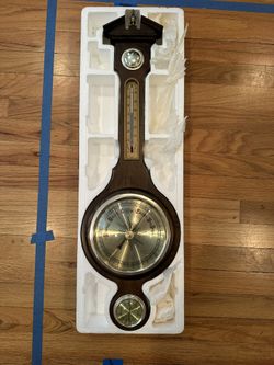 Mid-Century Japan made German Banjo Style Barometer Weather Station