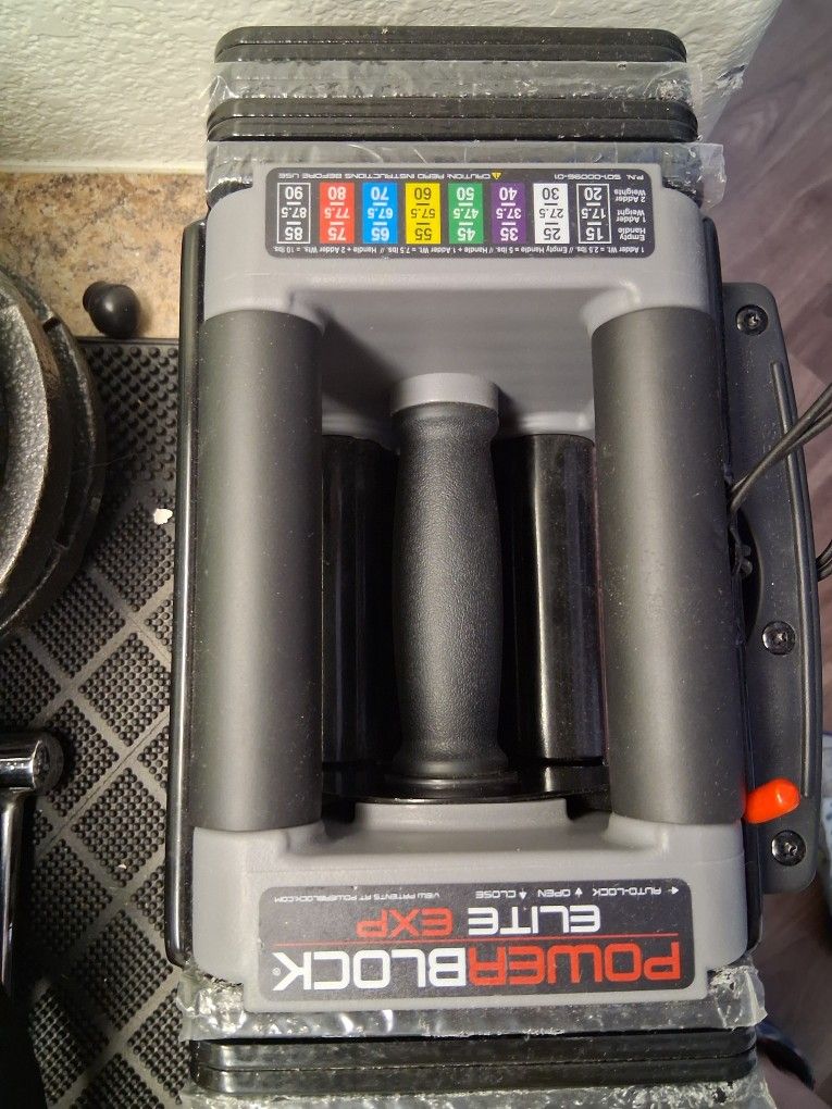 Pair Of 50lb PowerBlock Elite EXP Adjustable Dumbbells