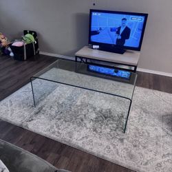MOVING NEED GONE! FREE Glass Coffee Table And Carpet