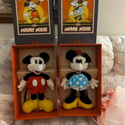 🎄 🎁 Disney Vintage Minnie & Mikey Mouse Plush