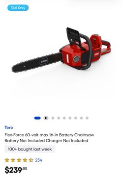 Toro 60V 16” Brushless Cordless Chainsaw 51850T