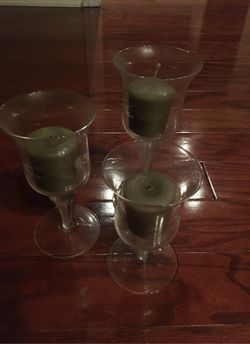 3 Princess House Heritage Candle Holders