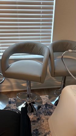 Modern Gray Swivel Barstools