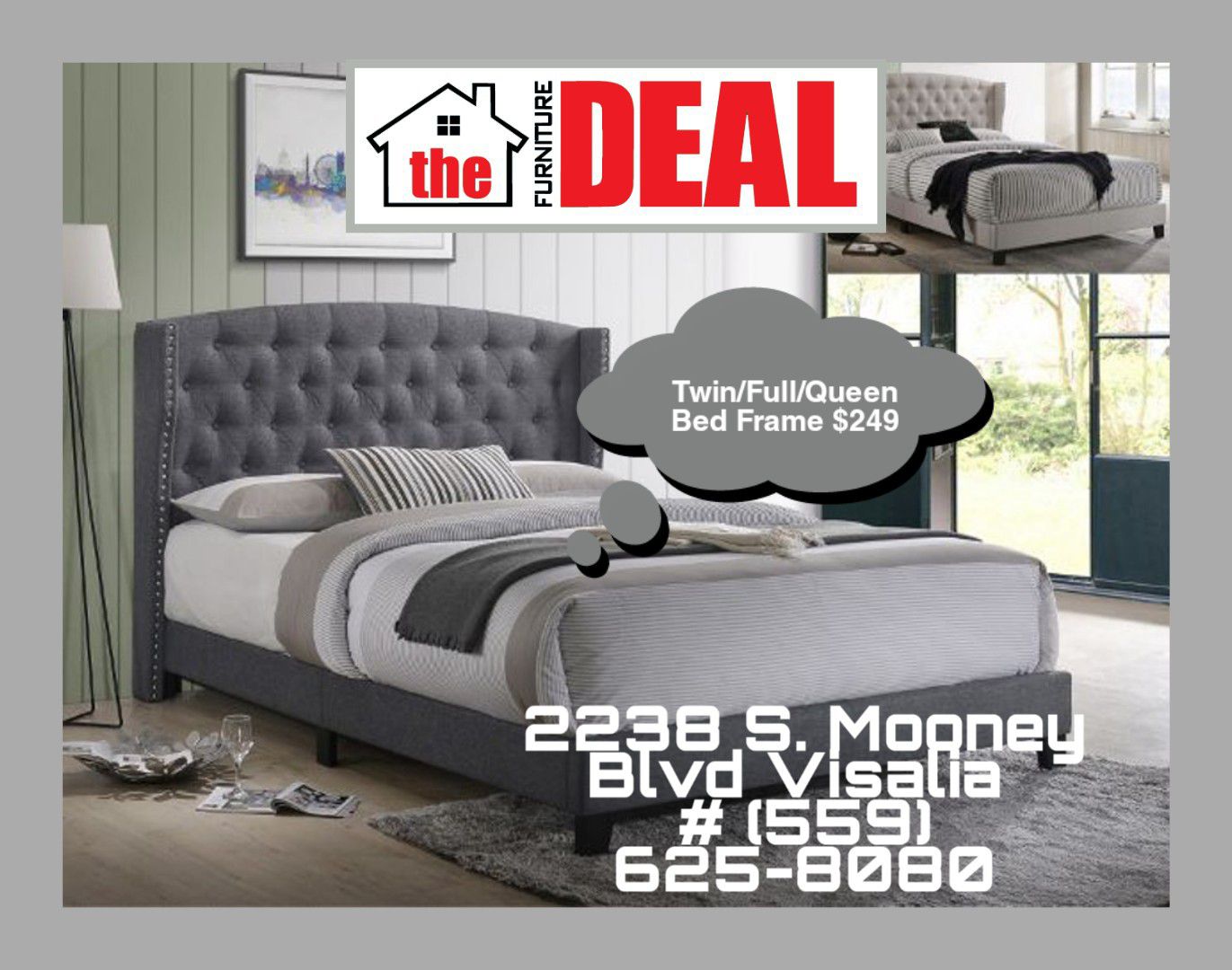 Twin/Full/Queen Bed Frame $249 Add $50 For Eastern-King or Cal-King
