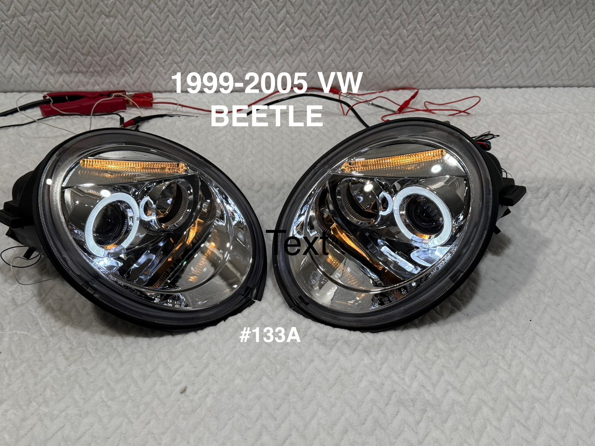 1(contact info removed) Volkswagen Beetle Chrome Housing Clear Lens Projector Headlight
