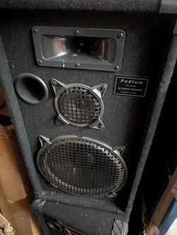 Pair of Podium Pro audio studio speakers.