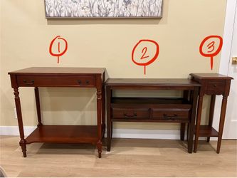 Wood tables w/ drawers