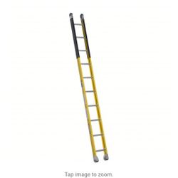 WERNER Straight Ladder: 3.3 in Overall Ht, Fiberglass, 375 lb Load Capacity - Max, 24 lb Wt