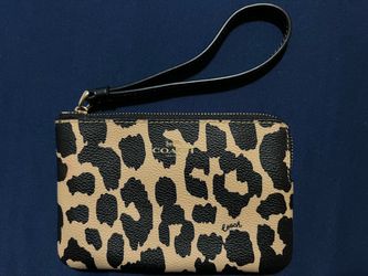 Coach leopard print wristlet