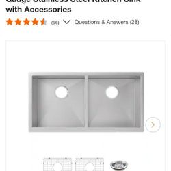 Professional Zero Radius 32 in. Undermount 50/50 Double Bowl 16 Gauge Stainless Steel Kitchen Sink with Accessories