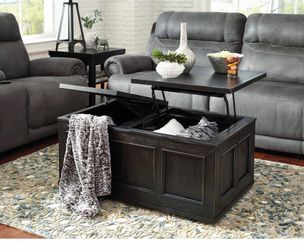 Lift top wooden cocktail table-brown
