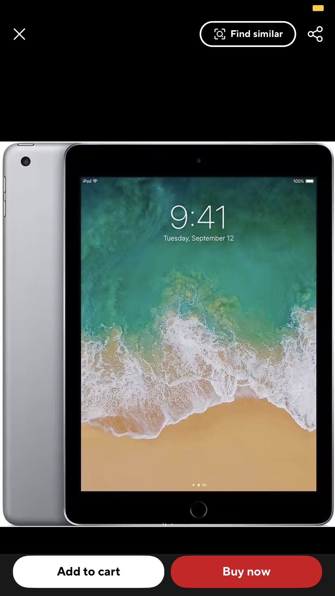 Apple iPad 6th Generation 2018 (9.7-inch, Wi-Fi, 32GB) 2018 Space Gray (Certified Refurbished - Good Condition)