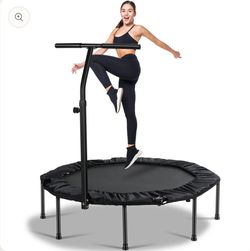 Foldable Trampoline With Adjustable Handlebar