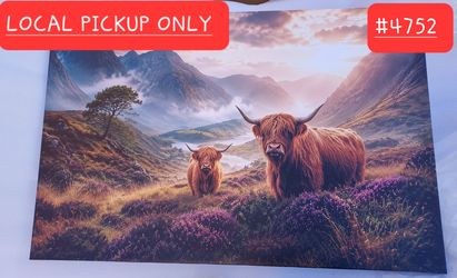 ➿️ 24x36inch Wall Art Cows In Field Canvas #4752