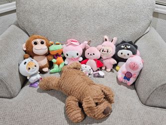 Mixed Plush Stuffed Animal Lot – 9 Pieces