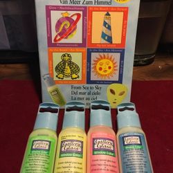 Glow in the dark gallery glass paint and book 