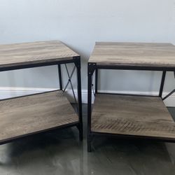 2 Wooden/metal End Tables