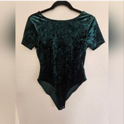Shein Green Velvet Body Suit SIZE L