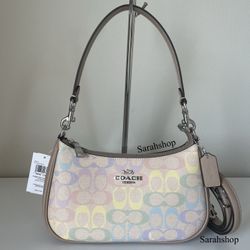 Coach Teri Shoulder Bag In Rainbow Signature Canvas 