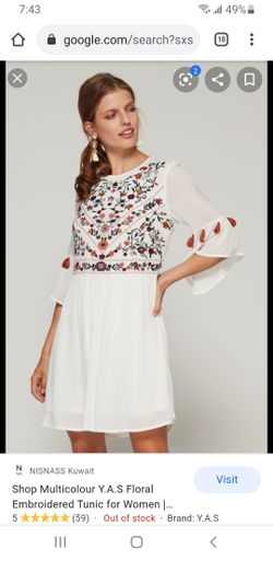 y.a.s floral embroidered tunic for women size xl