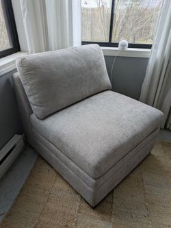 Oversized Armless Lounge Chair – Brand New – Taupe