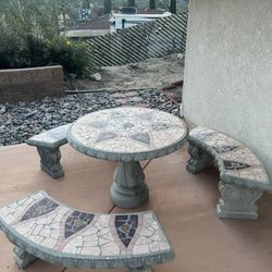 Cement Round Table 