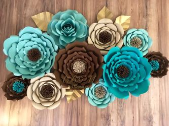 Flores de papel • Paper flowers • Flores de papel grandes • Rosas