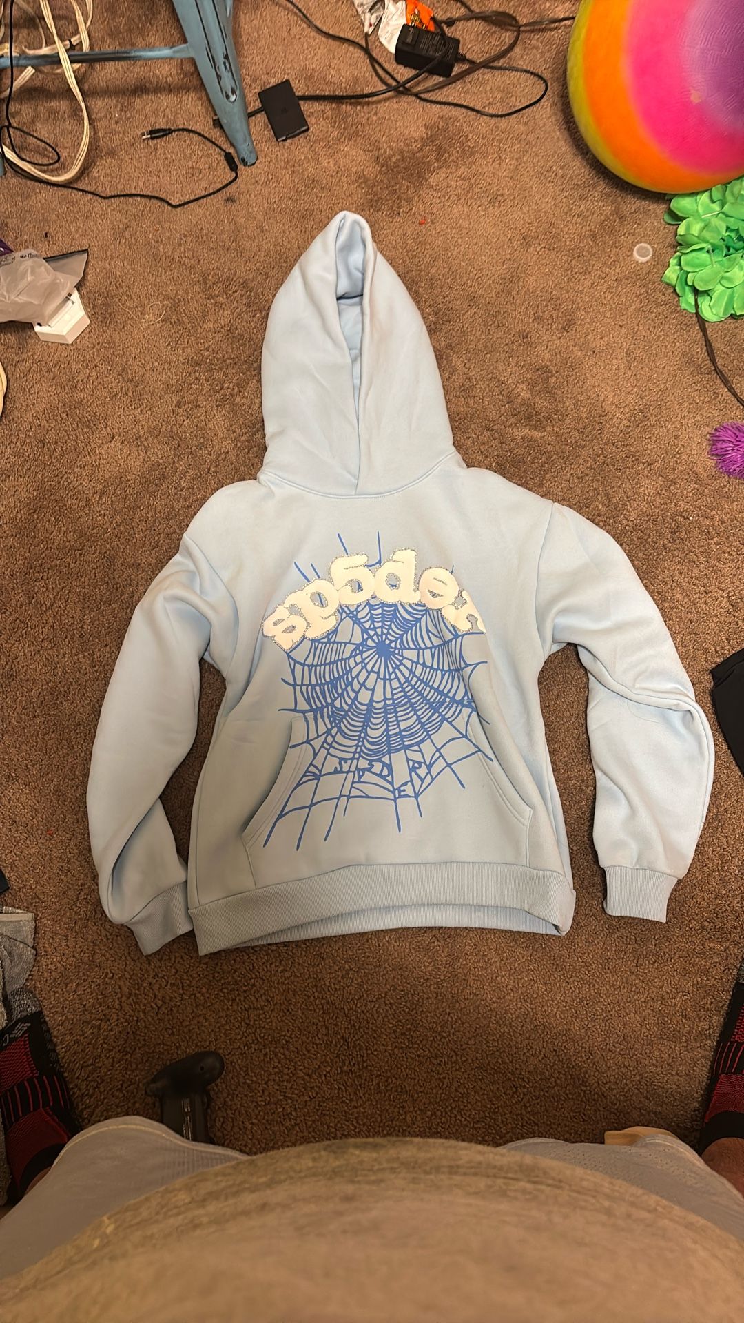 Sky Blue Sp5der Hoodie