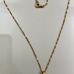 Vintage gold cross pendant with chain 