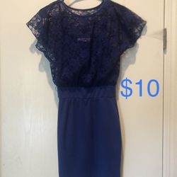 Blue Lace Dress Size Small 