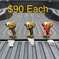DEWALT ATOMIC 20V MAX Cordless Brushless Compact 1/4 in. Impact Driver (Tool Only) **2 Available, $90 Each**