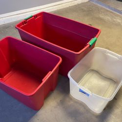 SET of 3 Large LIDLESS Moving Bins