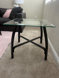 2 Glass End Tables Outdoor/Indoor