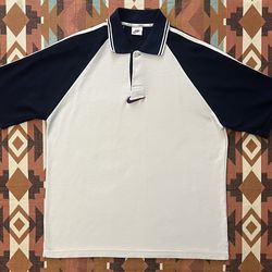 Nike Vintage 90’s Polo Shirt Jersey Logo Swoosh Men's Large