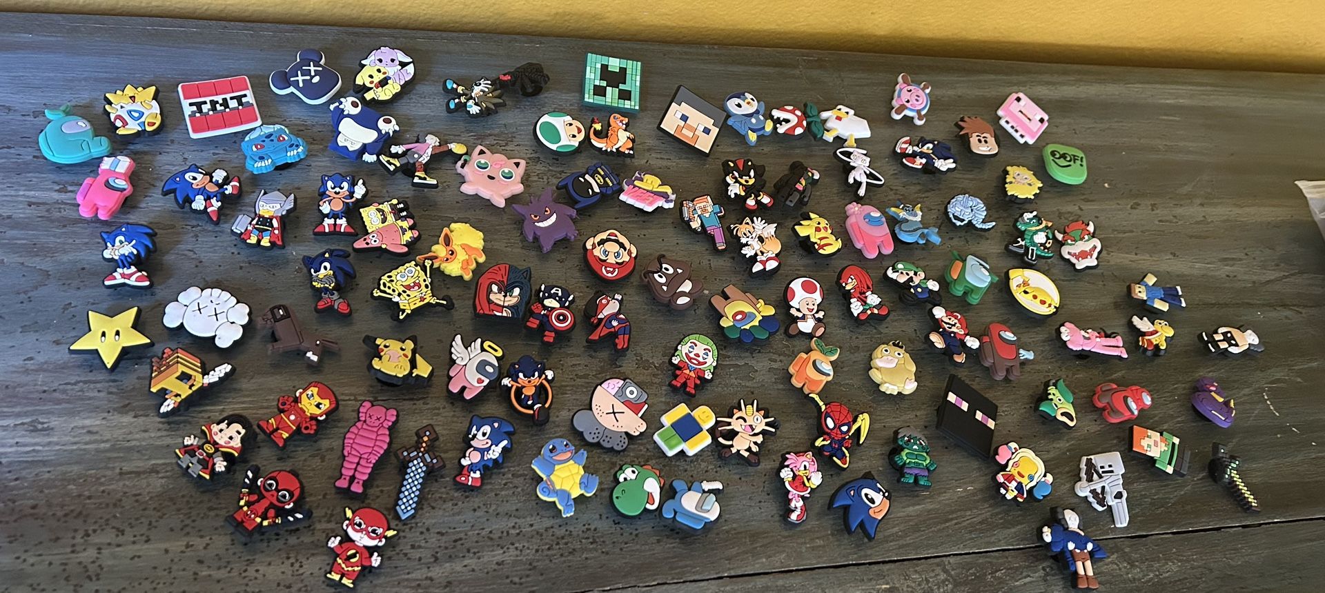 New Croc Charms. 100 Count. Video Game And Cartoon Characters