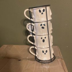 Ghost Stacking Mugs With Wire Rack ###READ BELOW ####