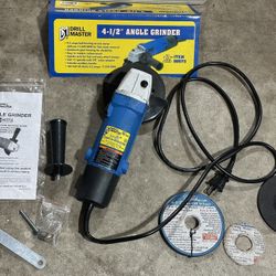 Drill Master 4 1/2” Angle Grinder Item 95578 incl. extra discs and handle