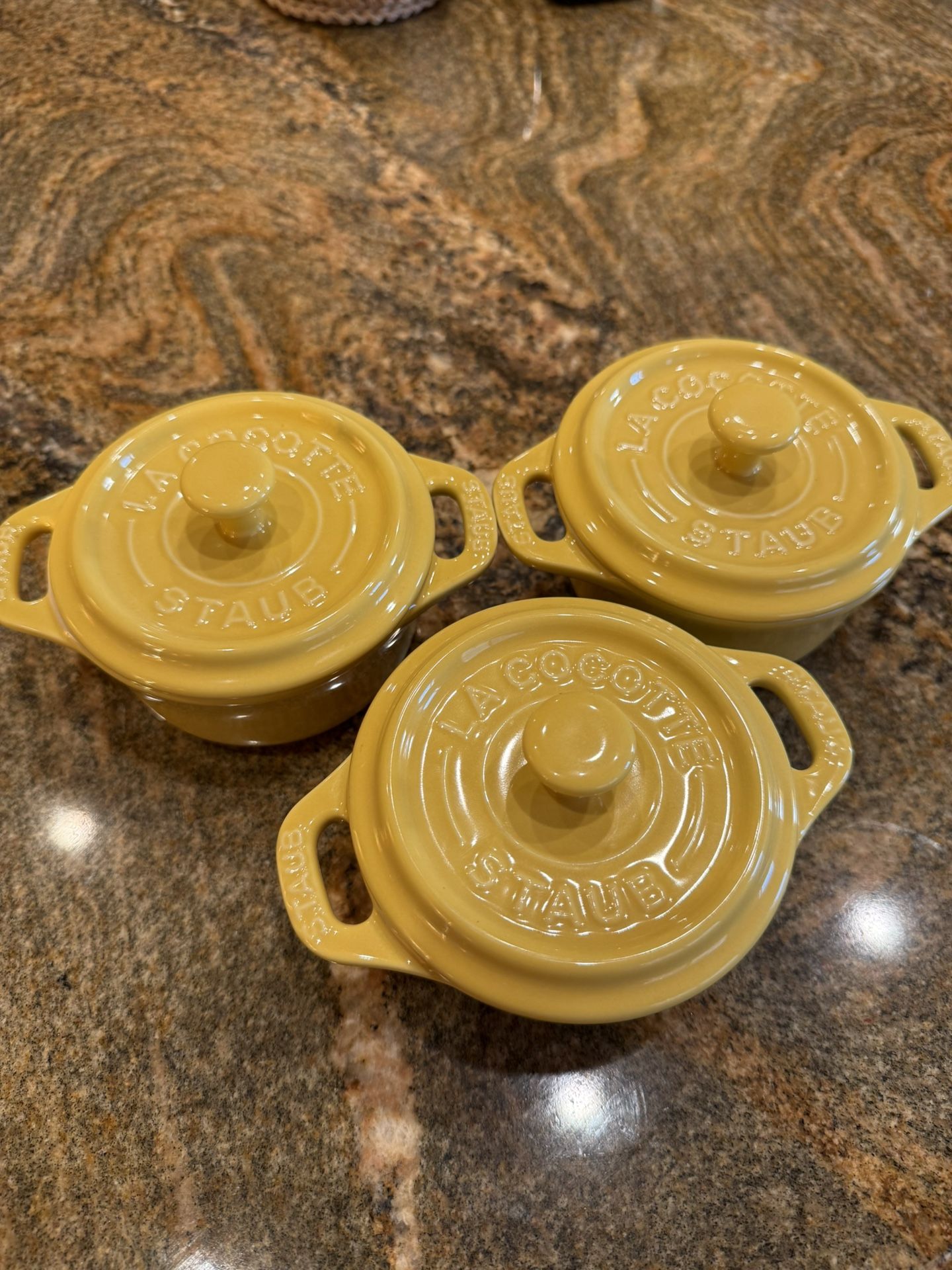Mini Staub Cocotte Ceramic Pots (Set Of 3)