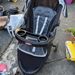 Stroller, Pack N Play and Mattress , Large Pack N Play