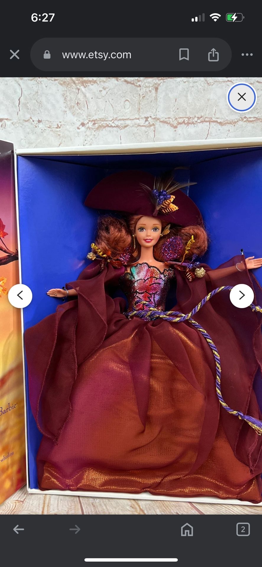 Vintage 1995 Autumn Glory Barbie doll by Mattel - Enchanted Seasons Collection - Limited edition -