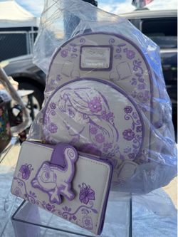 Loungefly Tangled Rapunzel Sketched Mini Backpack+Wallet Set