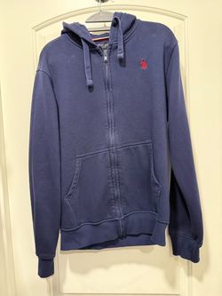 U.S. Polo Assn. Navy Full-Zip Hoodie with Red Logo. Size Men’s  Medium.