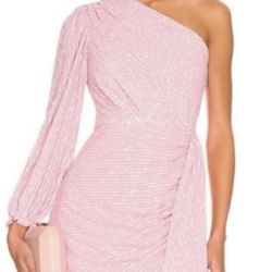 SAYLOR Pink Sequin One-Shoulder Bodycon Dress