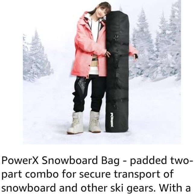 Snowboard and Boot Bag, Snowboard Bags, Travel Bag for Snowboard, Snowboard & Accessories (Black)