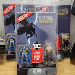 DC McFarlane Toys The Dark Knight Returns Comic + (Batman & Mutant Leader) 3" Figurines