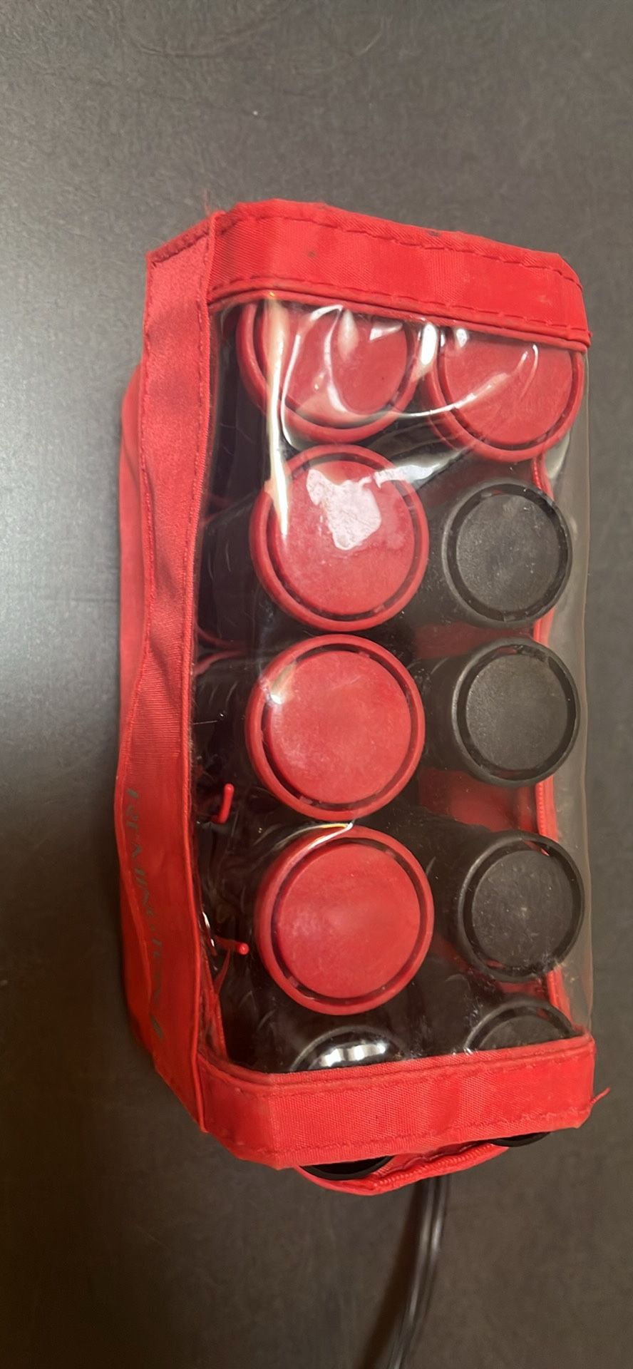 Red and Black Hair Rollers Set